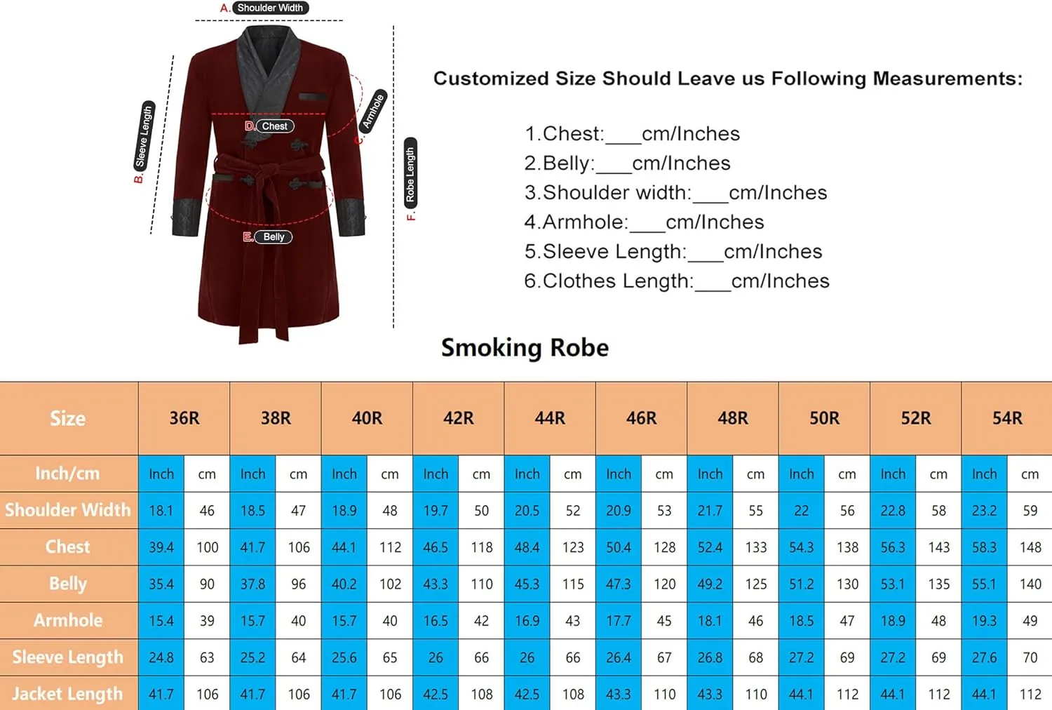 Men's Long Velvet Smoking Robe Double Breasted Jacket Blazer with Belt for Dinner Wedding Party