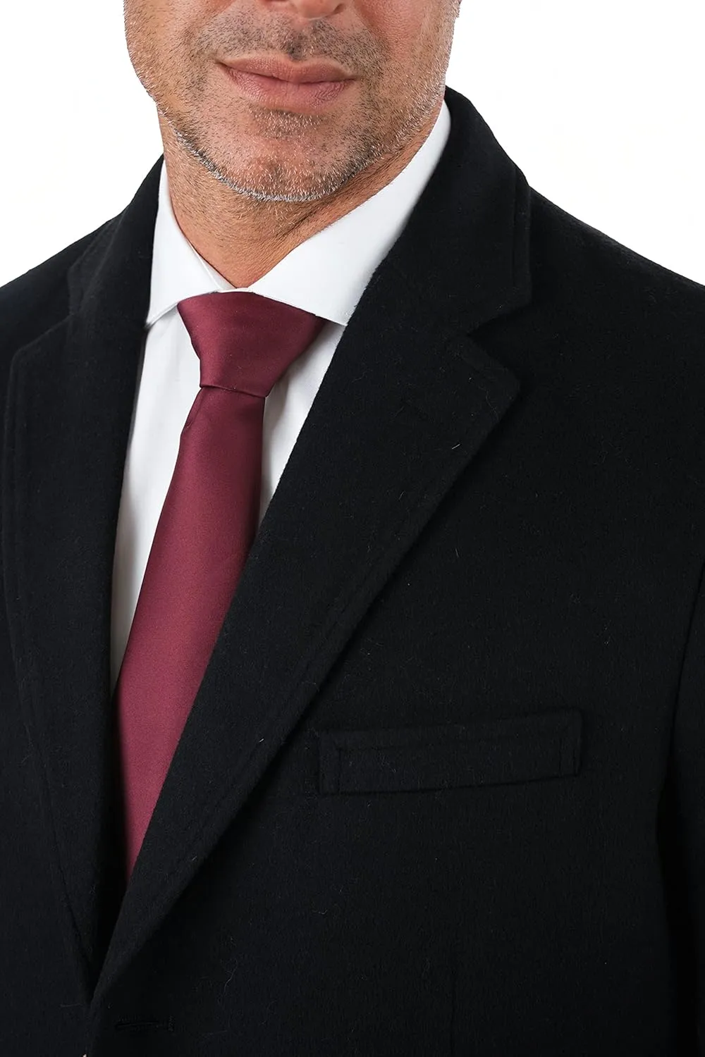 Men's Wool Cashmere Single Breasted Full Length Overcoat Top Coat