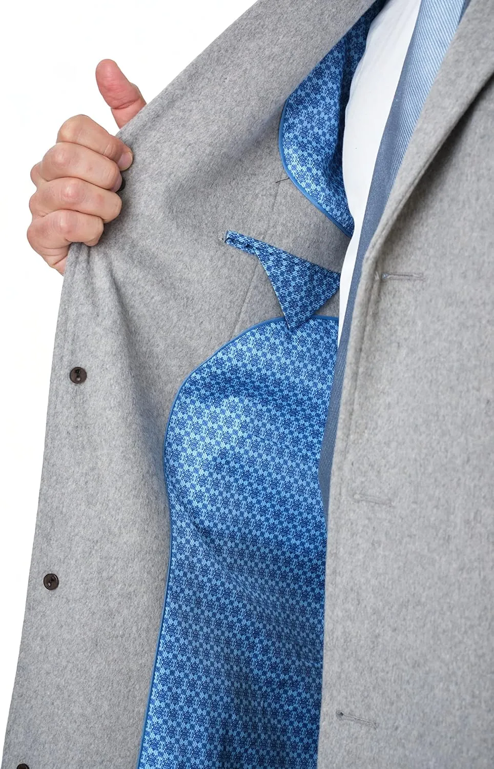 Men's Wool Cashmere Single Breasted Full Length Overcoat Top Coat