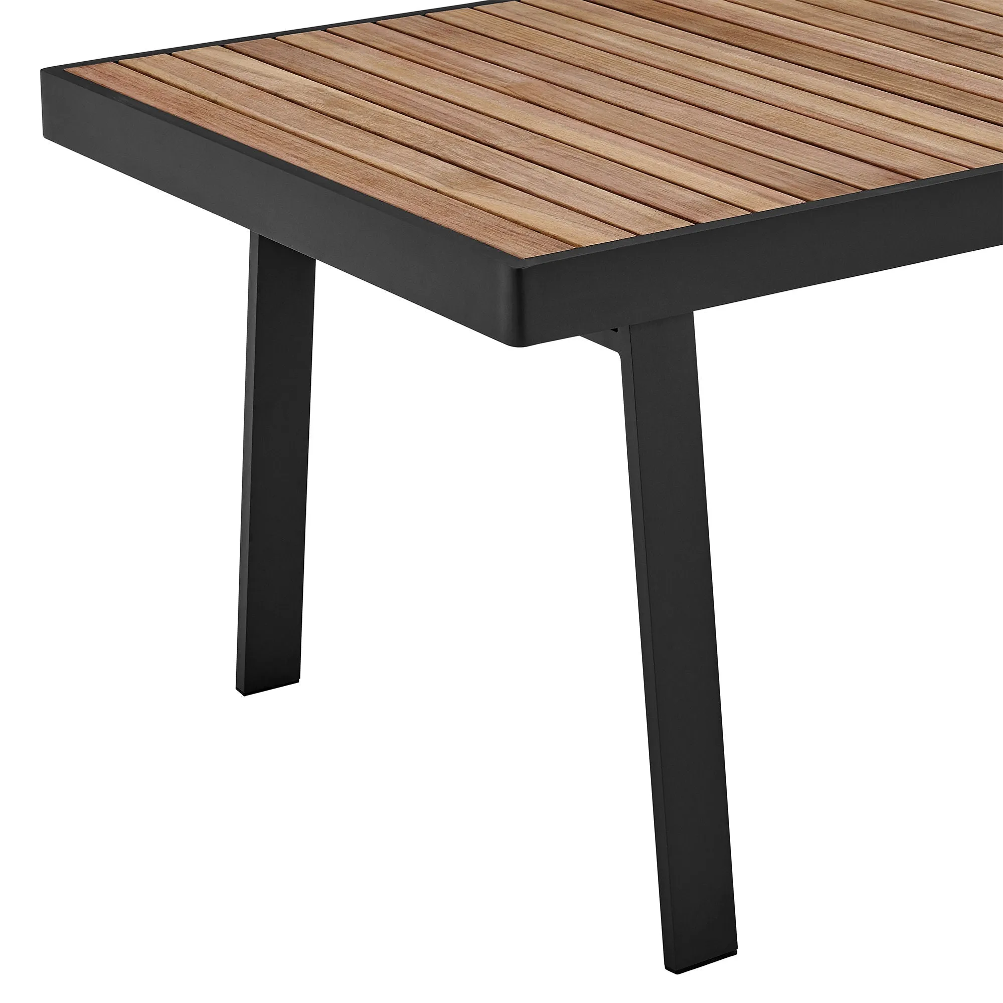 Nofi - Outdoor Patio Dining Table - Charcoal / Teak