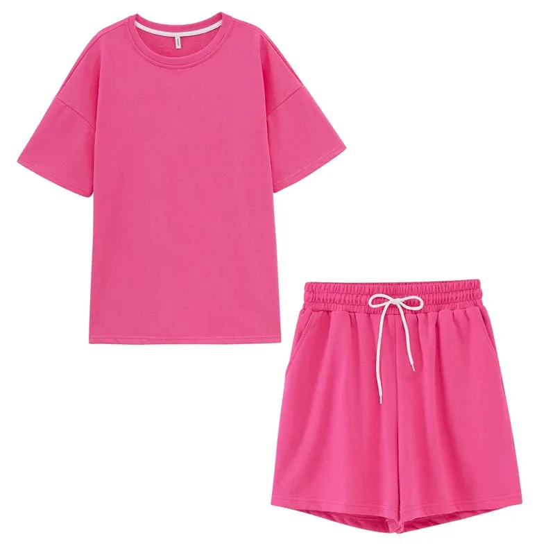 Pink T-Shirt and Shorts Set - Fern and Oak