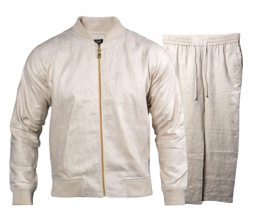 Prestige Oatmeal Linen Jogger Set