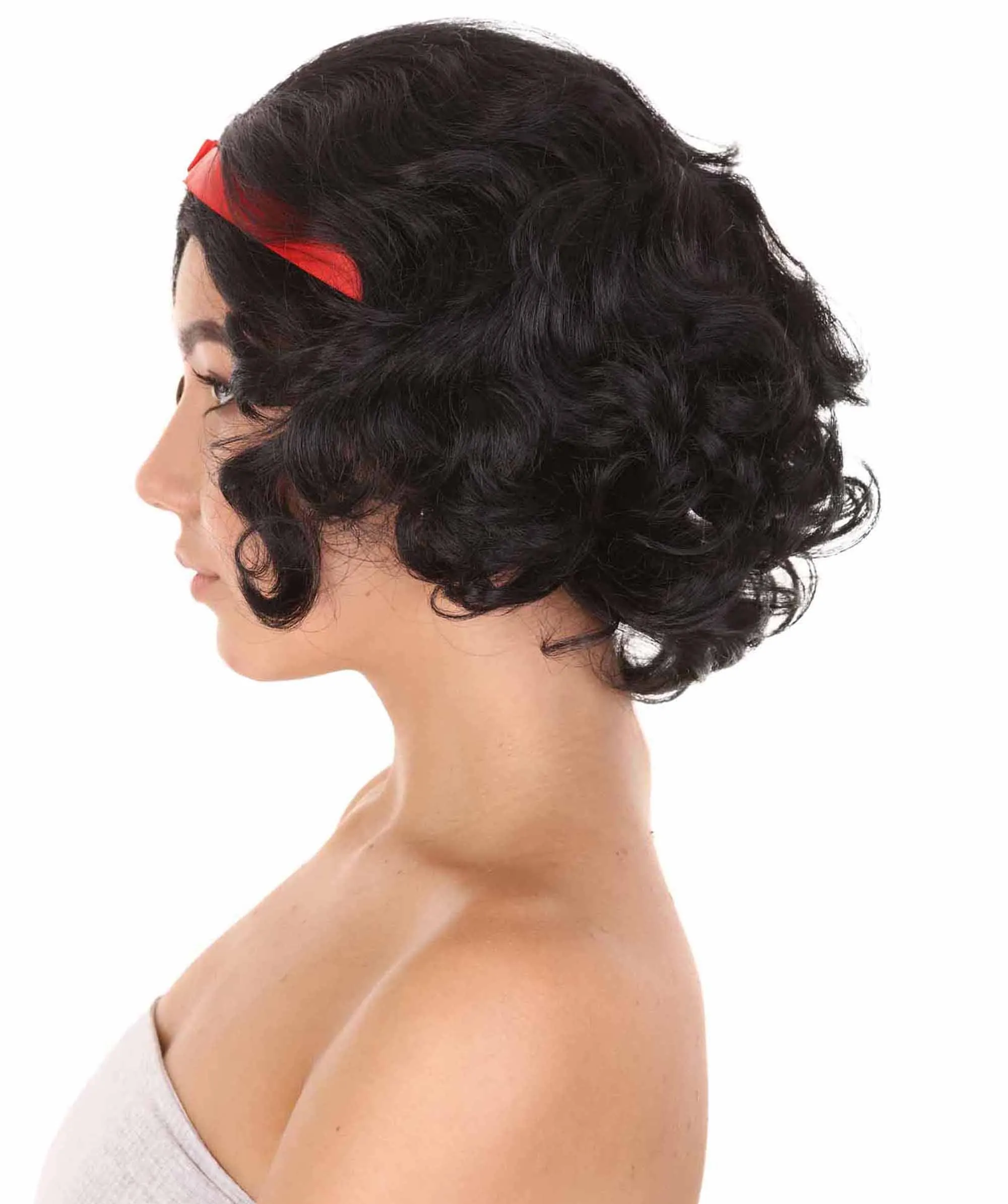 Princess Womens Wig | Black Short Queen Wig | Premium Breathable Capless Cap
