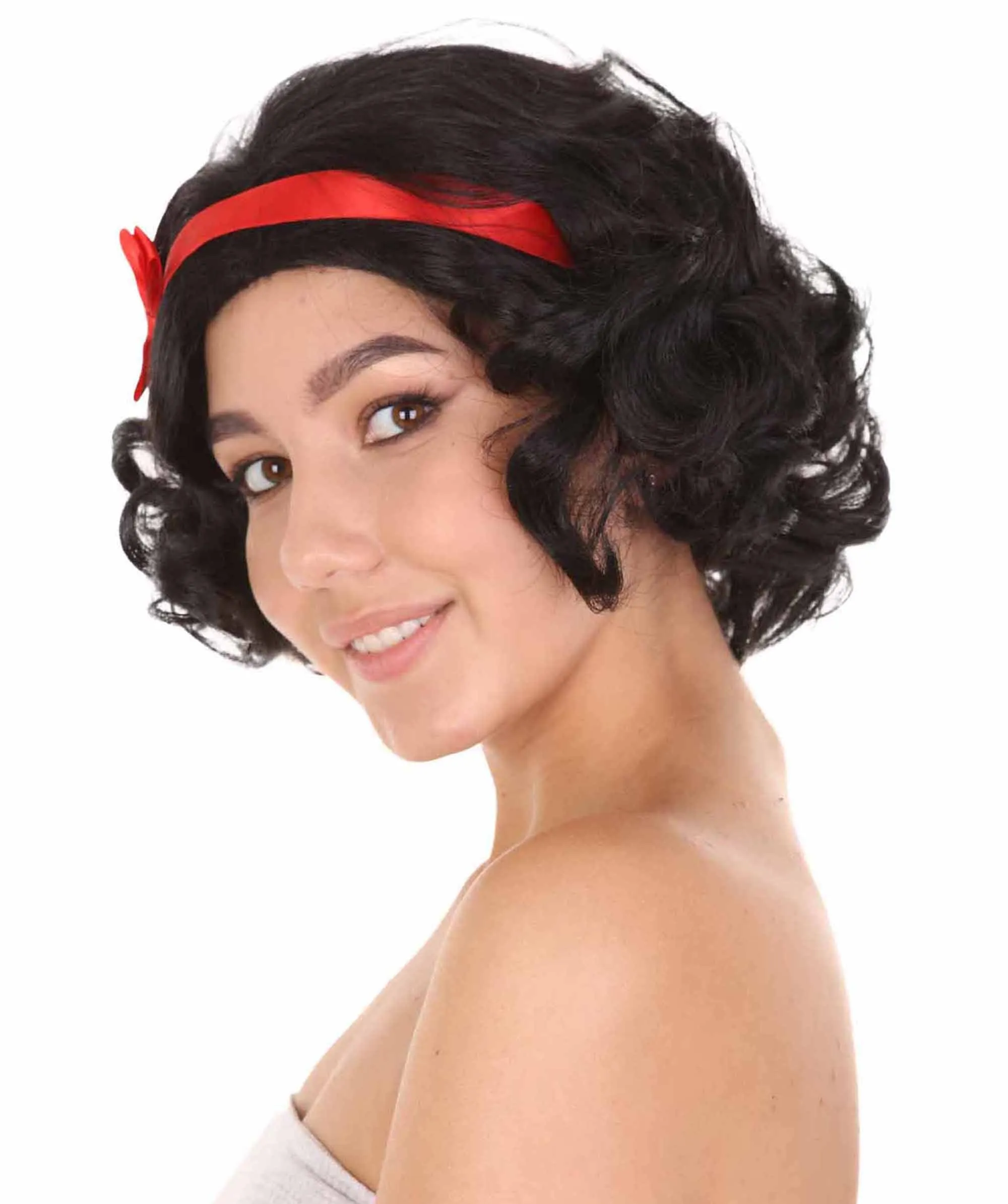 Princess Womens Wig | Black Short Queen Wig | Premium Breathable Capless Cap