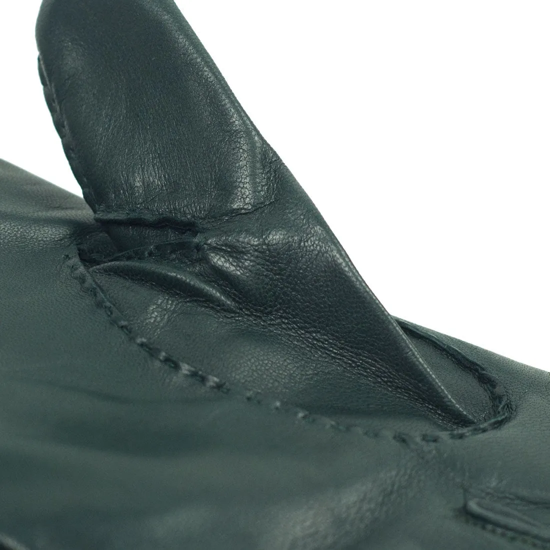 Racing green lambskin gloves, cashmere lining