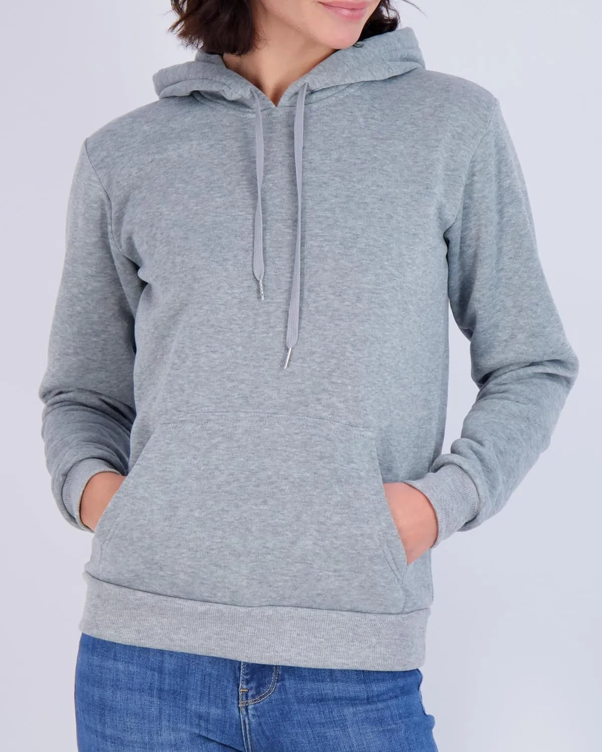 Real Essentials 3 Pack: Women's Fleece Long-Sleeve Pullover Hoodie Active Sweatshirt Kangaroo Pocket - (Available In Plus)