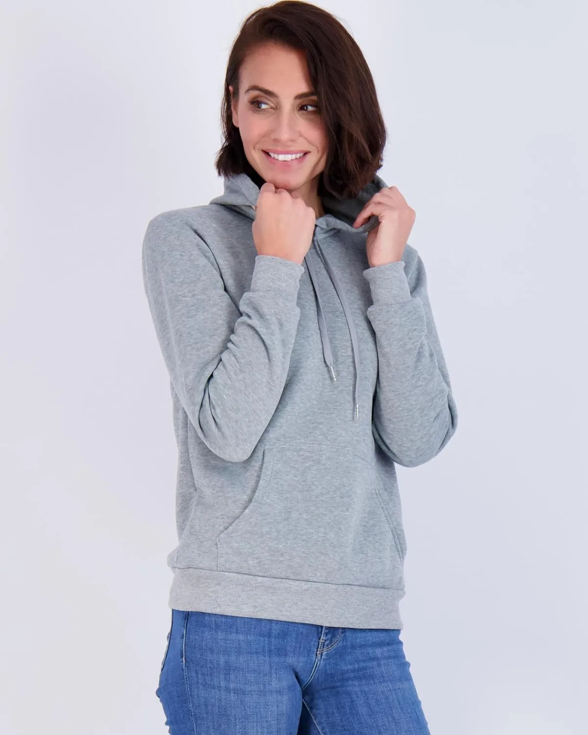 Real Essentials 3 Pack: Women's Fleece Long-Sleeve Pullover Hoodie Active Sweatshirt Kangaroo Pocket - (Available In Plus)