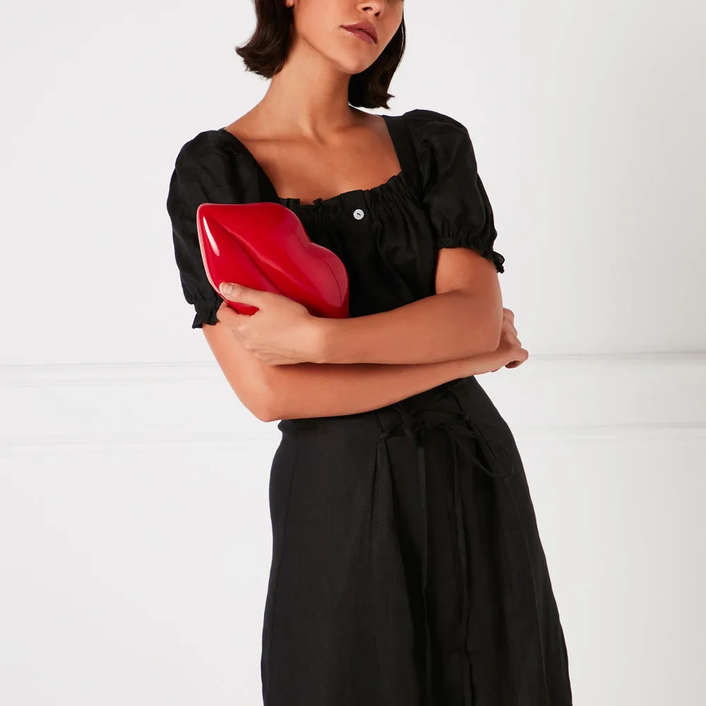 RED LIPS SMALL CLUTCH BAG