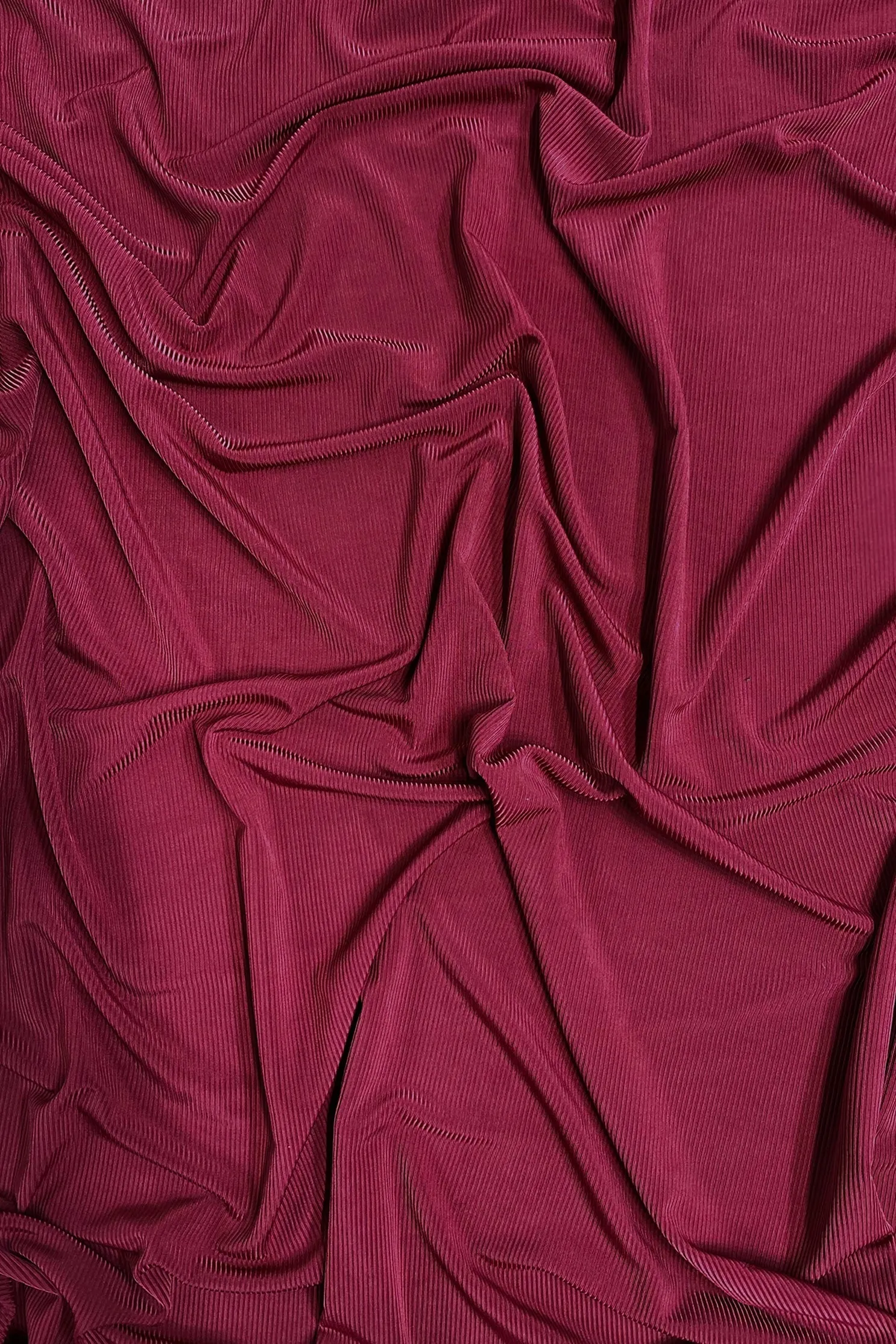 Red Ribbed Stretch Jersey