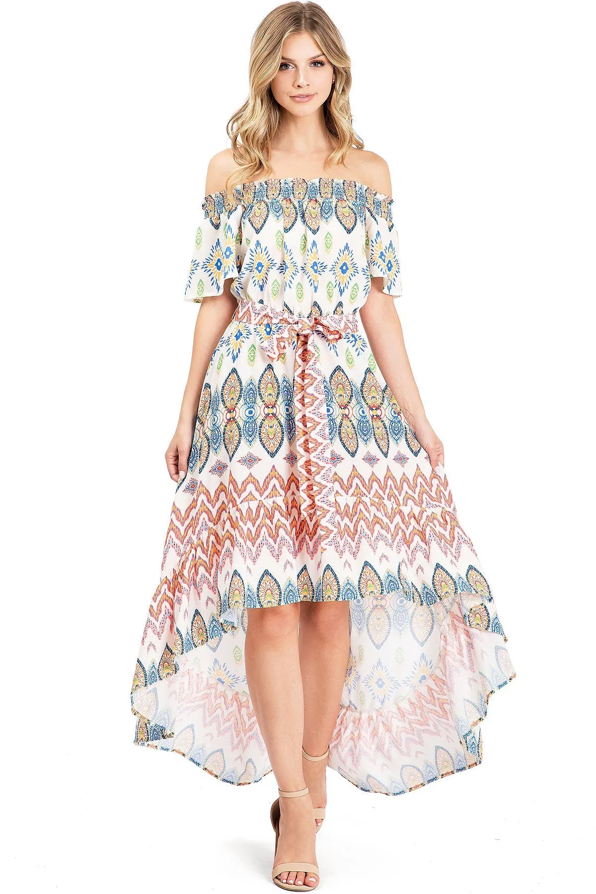 Rising Sun Hi-Lo Dress