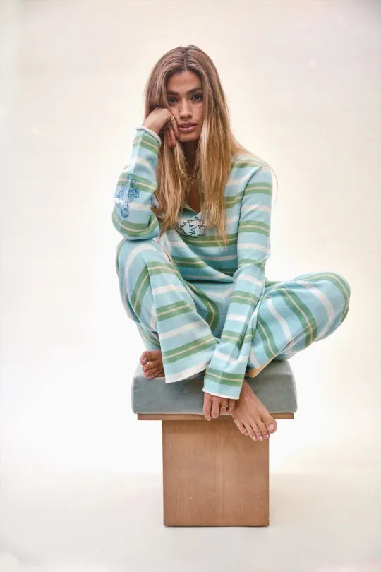 Sage Coin Striped Trackies