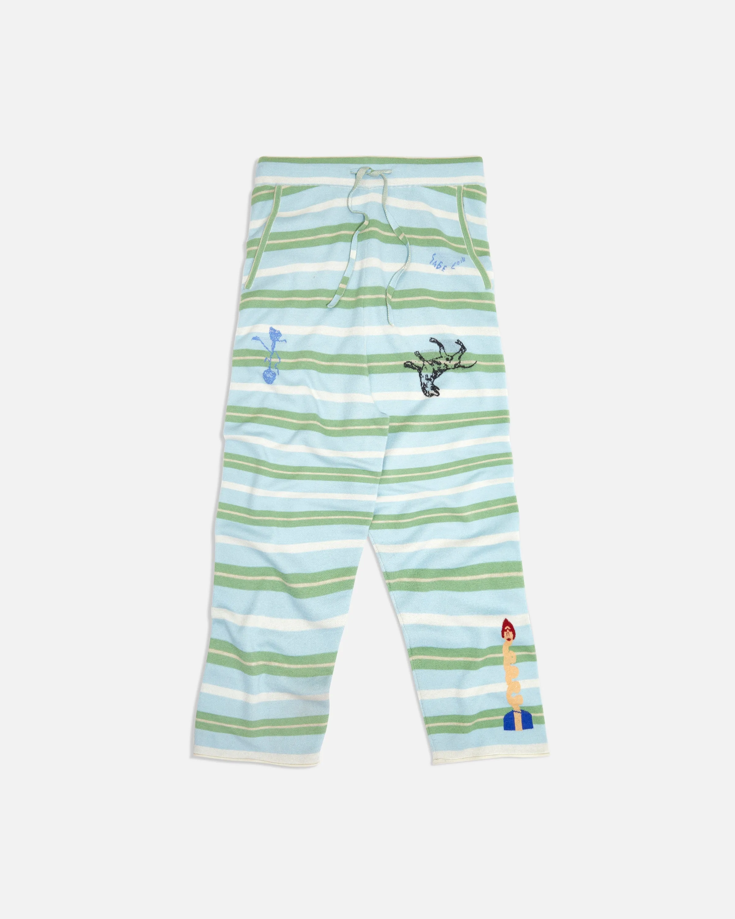 Sage Coin Striped Trackies