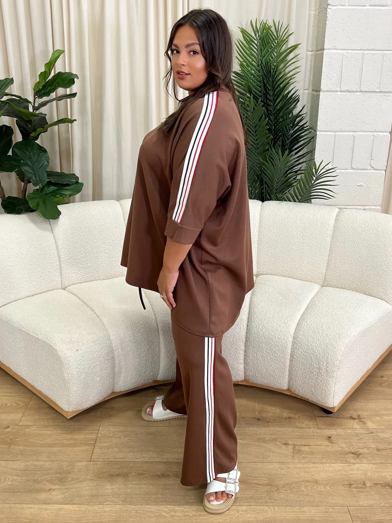 Sandy Chocolate Stripe Two Piece Set