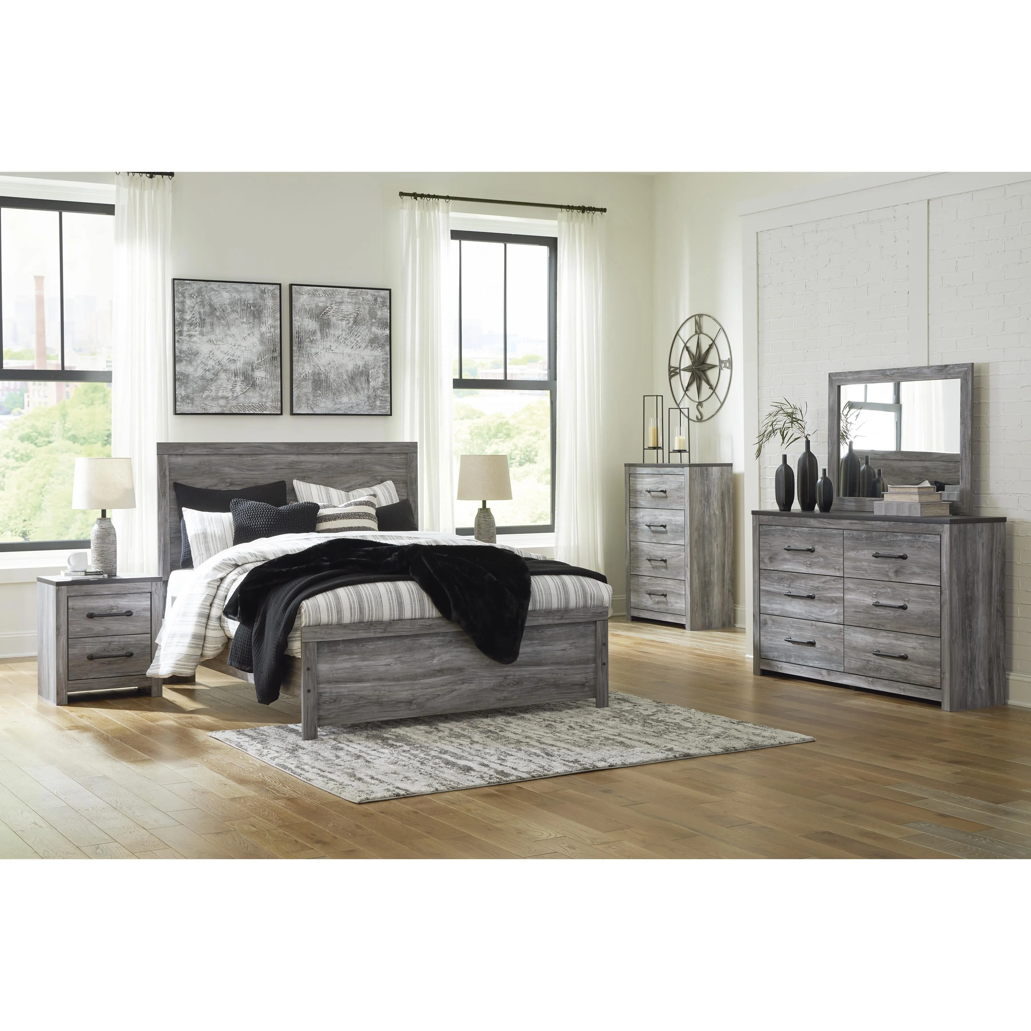 Signature Design by Ashley Bronyan 6-Drawer Dresser with Mirror B1290-31/B1290-36