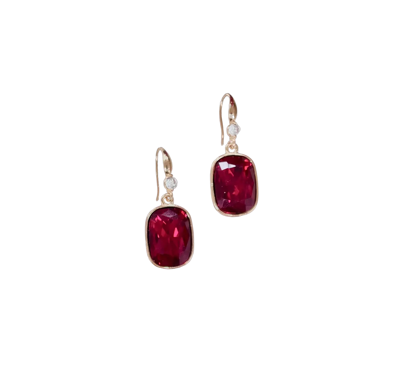 Southern Grace Women's Striving For Shine Red Dropped Earrings