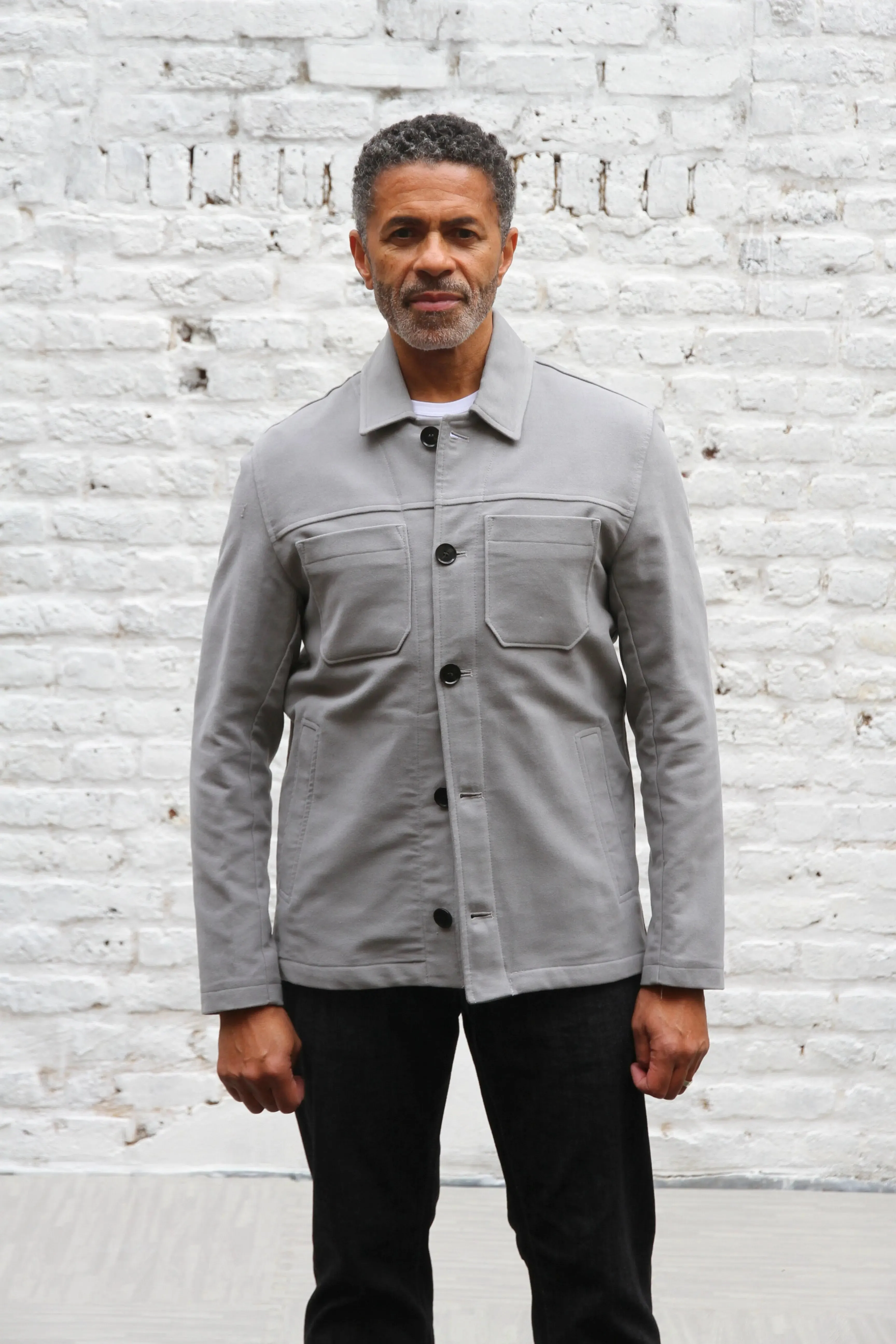 Wilkes Vintage Shacket - Light Grey Moleskin