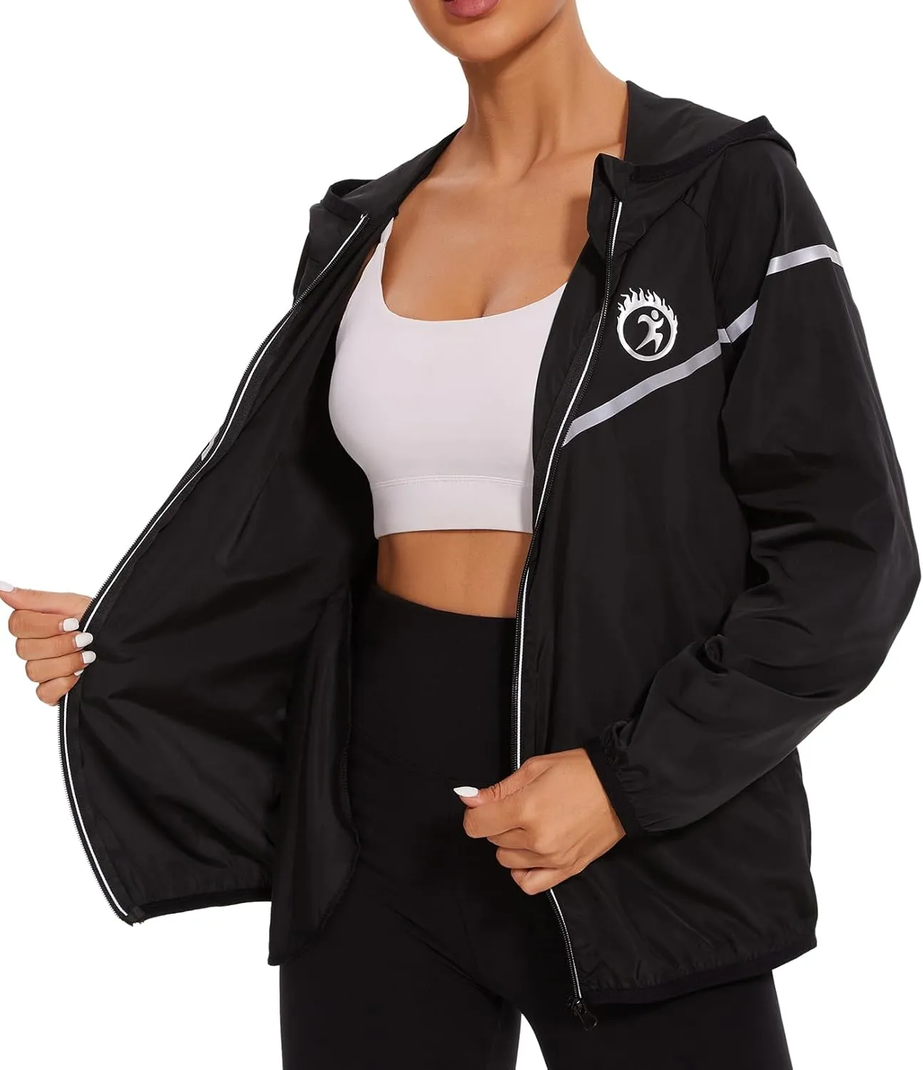 Women Waterproof Raincoat with Hood Windbreaker Rain Jacket