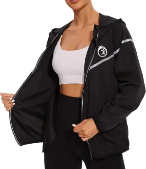 Women Waterproof Raincoat with Hood Windbreaker Rain Jacket