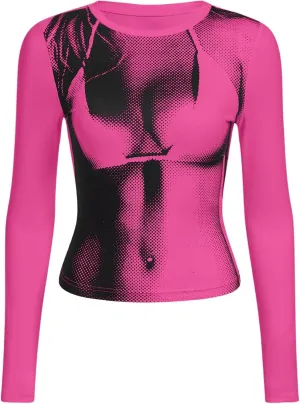 Women's 3D Body Print Crop Tops - Y2k Bikini Boob Graphic Tee Shirt Aesthetic Heat Map Sexy Festival Concert Outfit