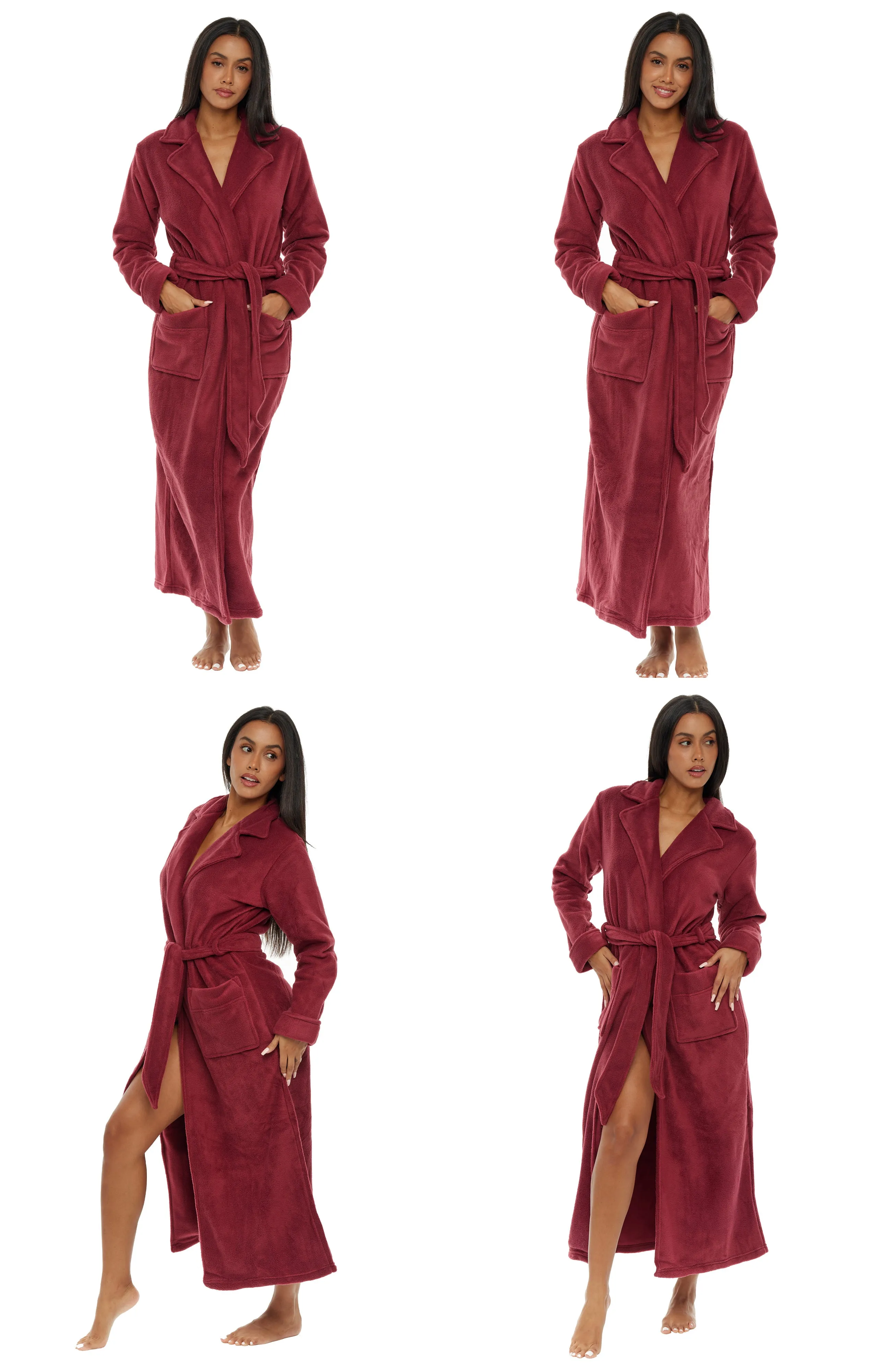 Women's Classic Country Robe, No Pill Fleece Full Length Long Bathrobe