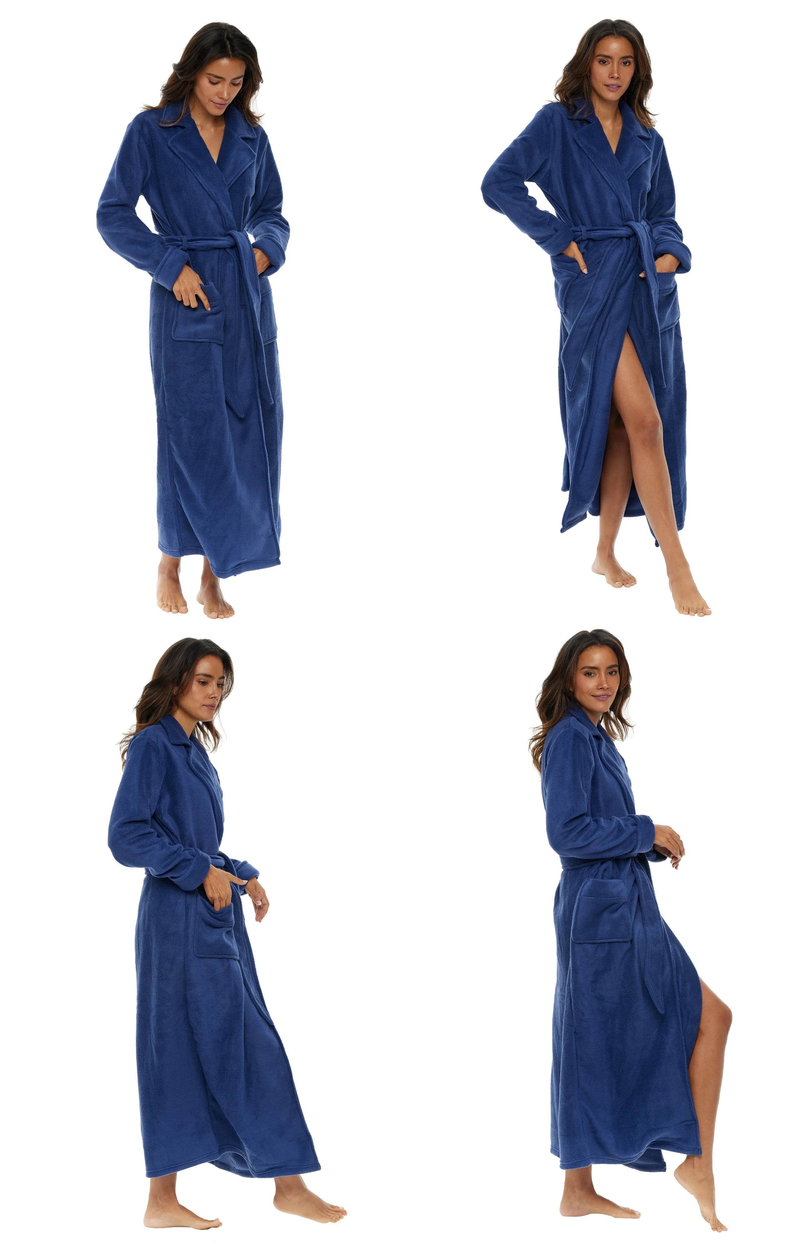 Women's Classic Country Robe, No Pill Fleece Full Length Long Bathrobe