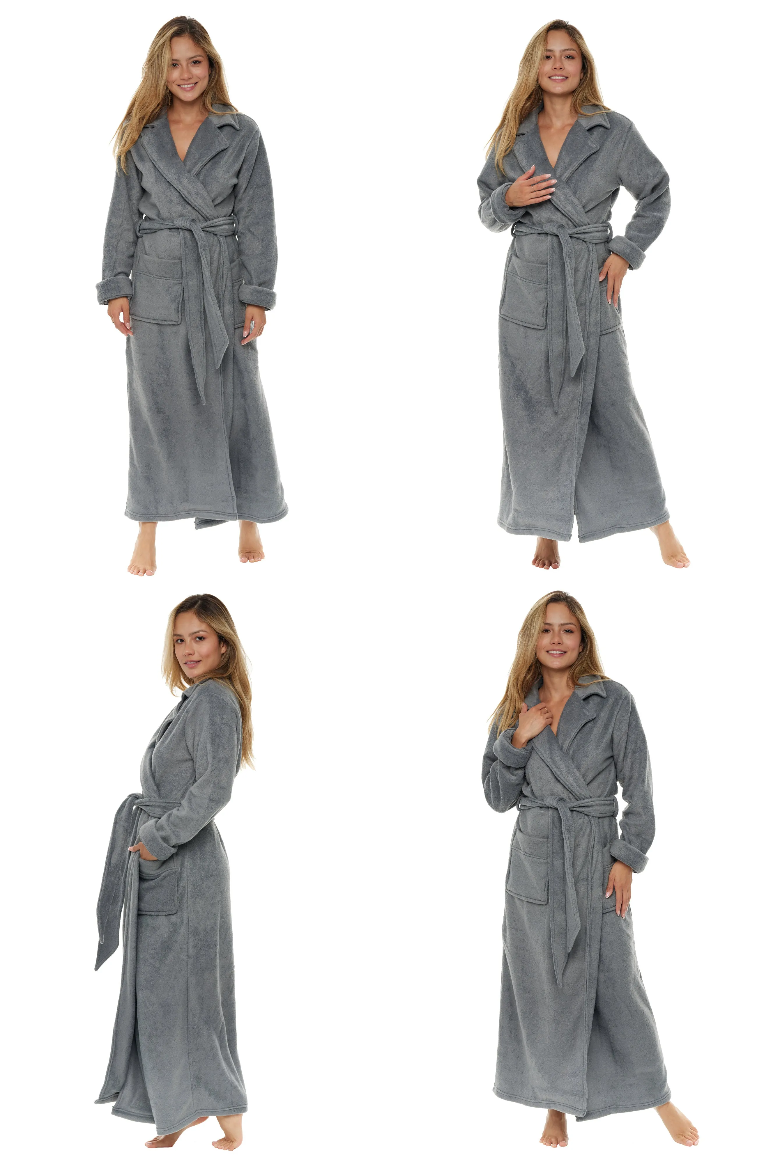 Women's Classic Country Robe, No Pill Fleece Full Length Long Bathrobe