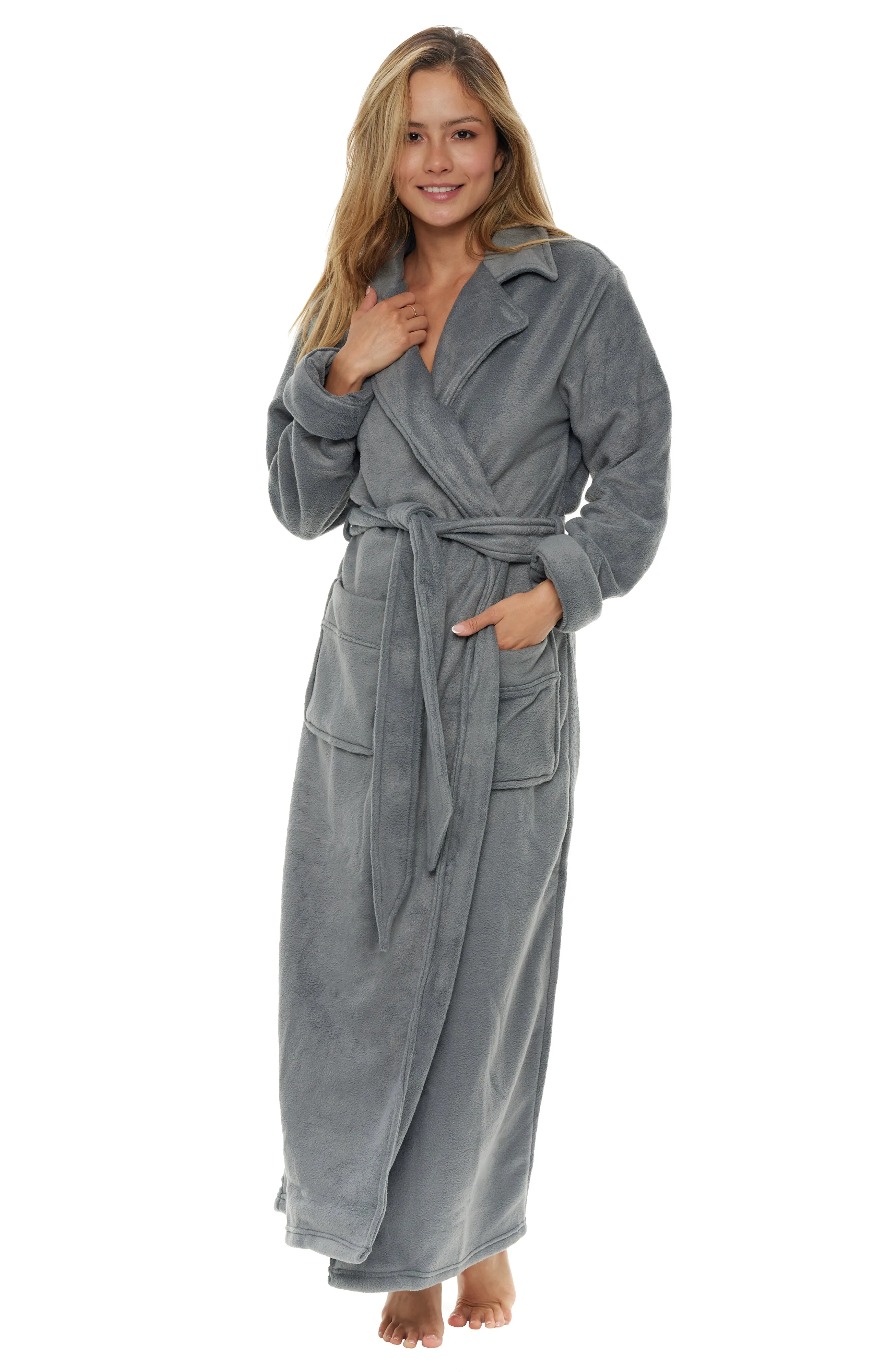 Women's Classic Country Robe, No Pill Fleece Full Length Long Bathrobe