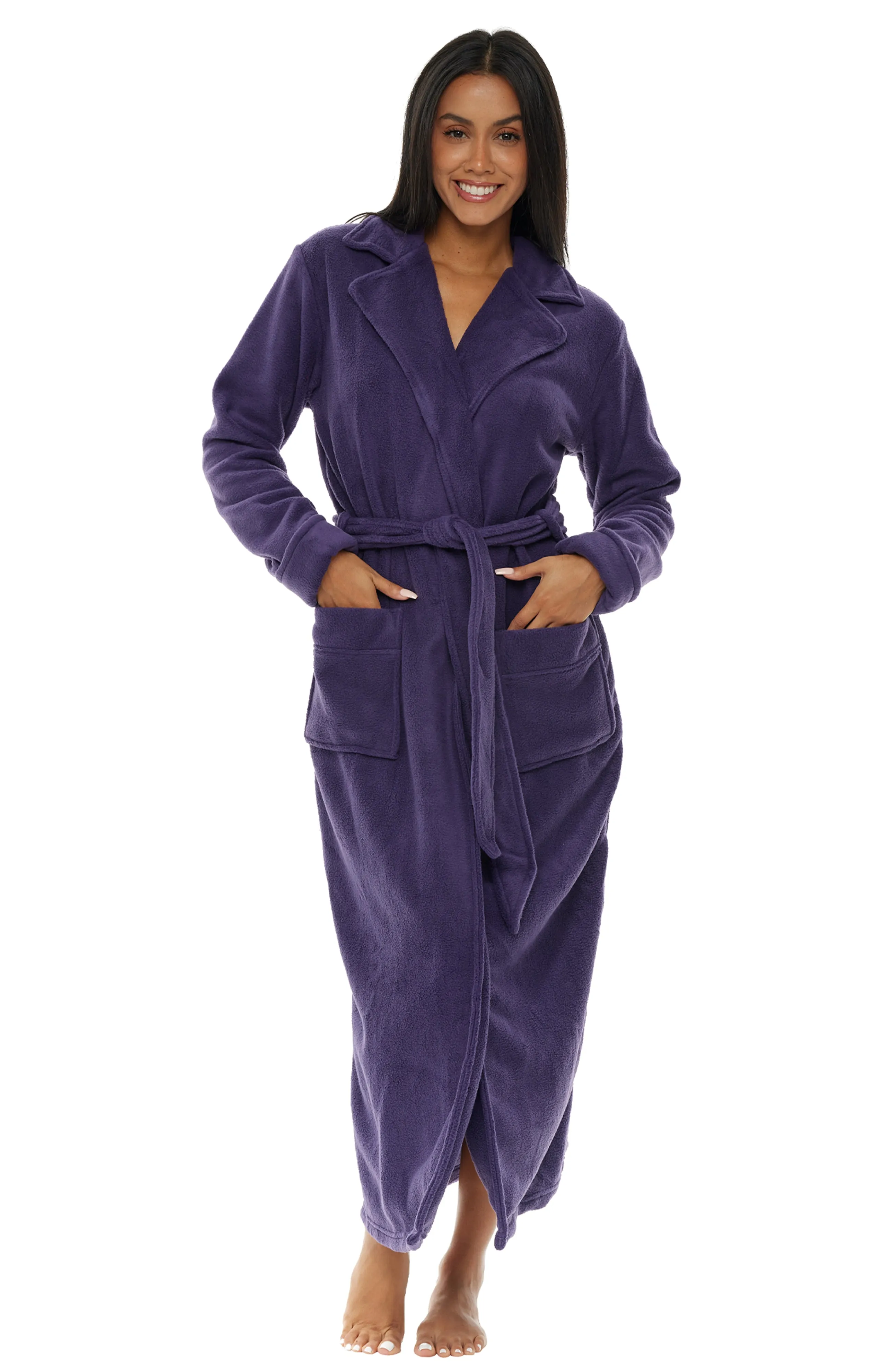 Women's Classic Country Robe, No Pill Fleece Full Length Long Bathrobe