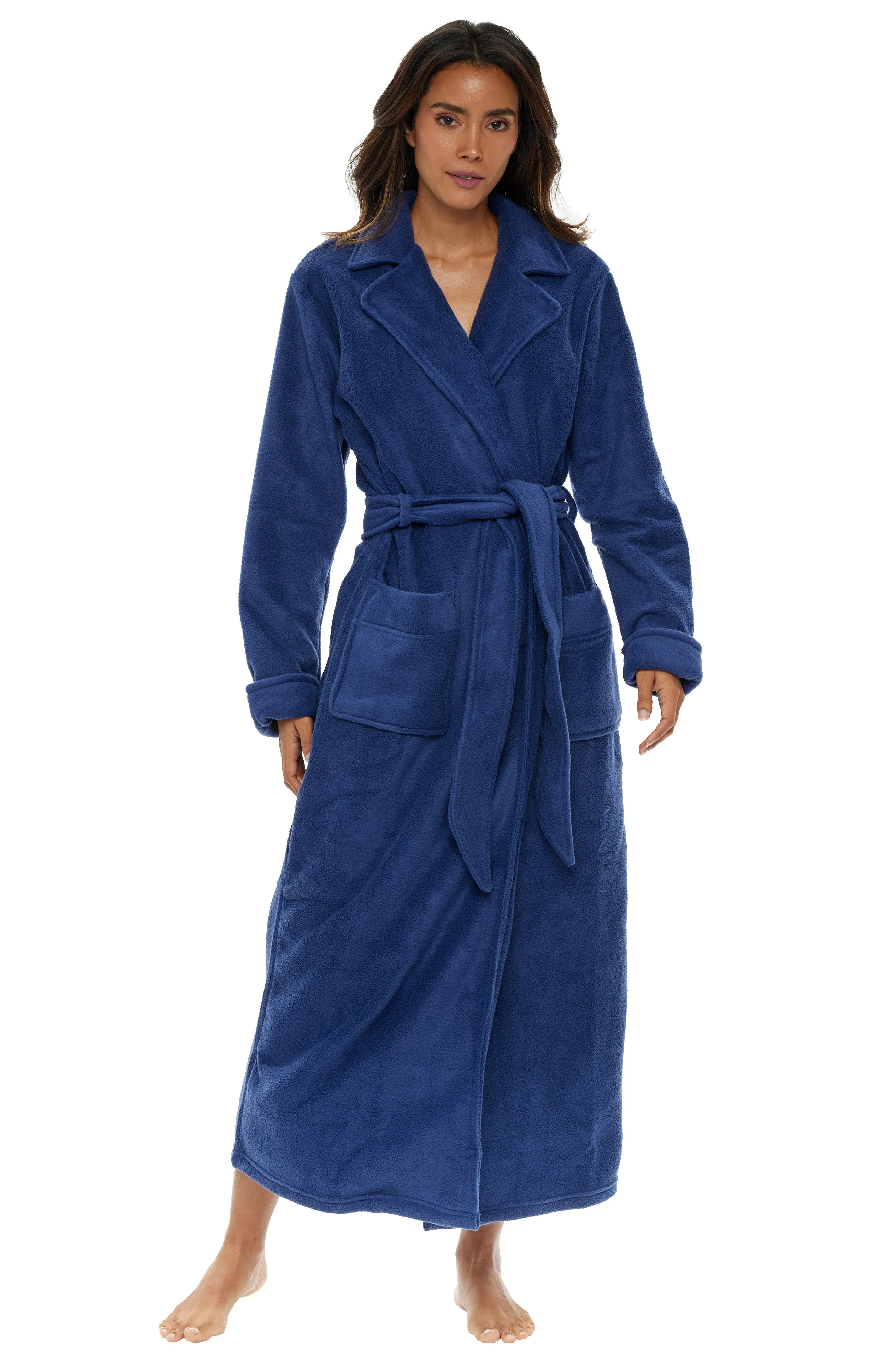 Women's Classic Country Robe, No Pill Fleece Full Length Long Bathrobe
