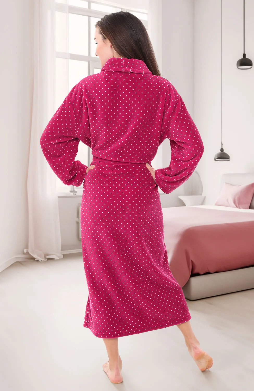 Women's Classic Winter Robe, Plush Fleece Bathrobe