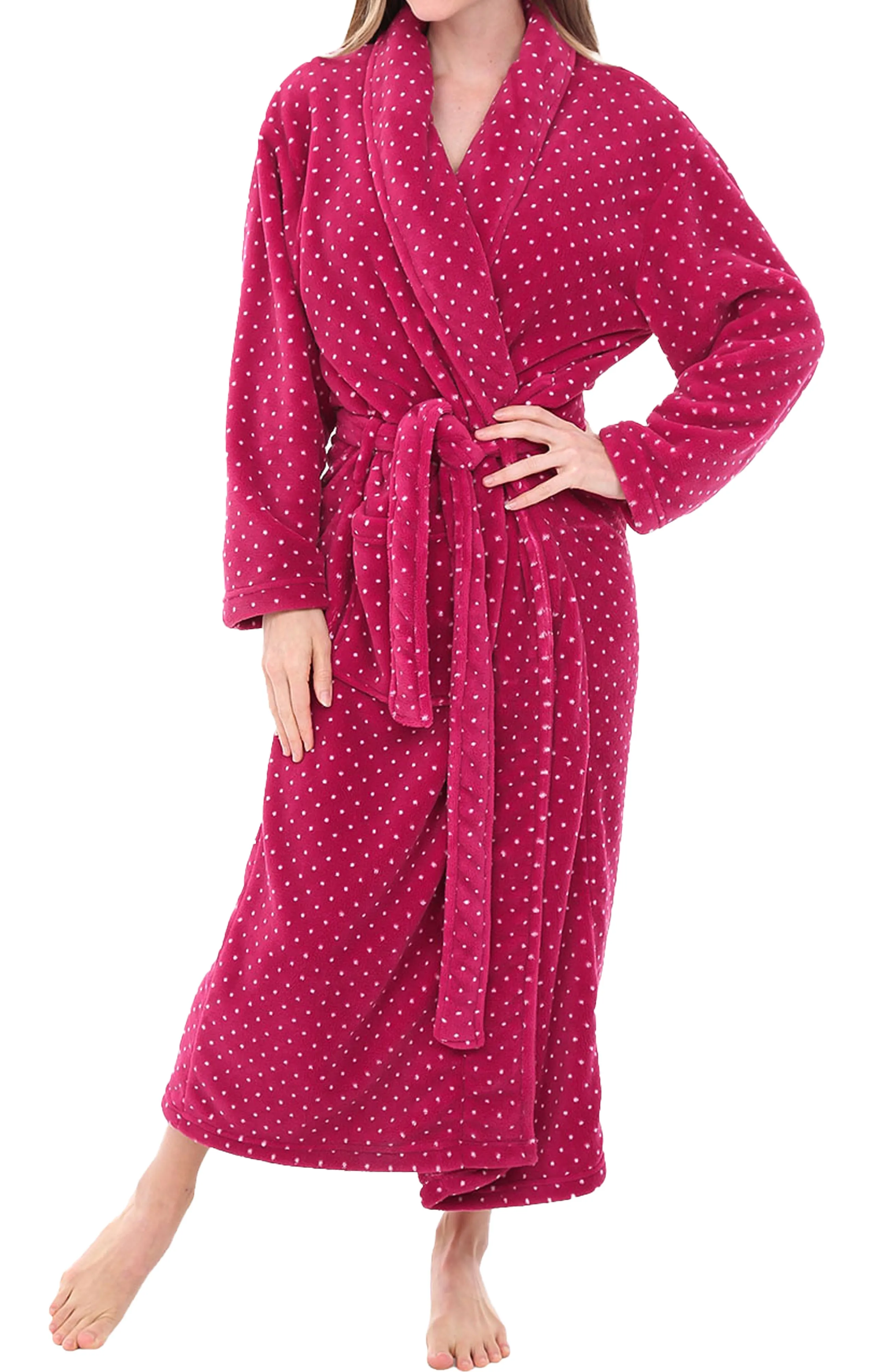 Women's Classic Winter Robe, Plush Fleece Bathrobe