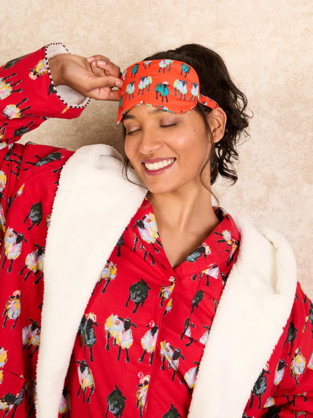 Womens Cosy Robe Red Sheep