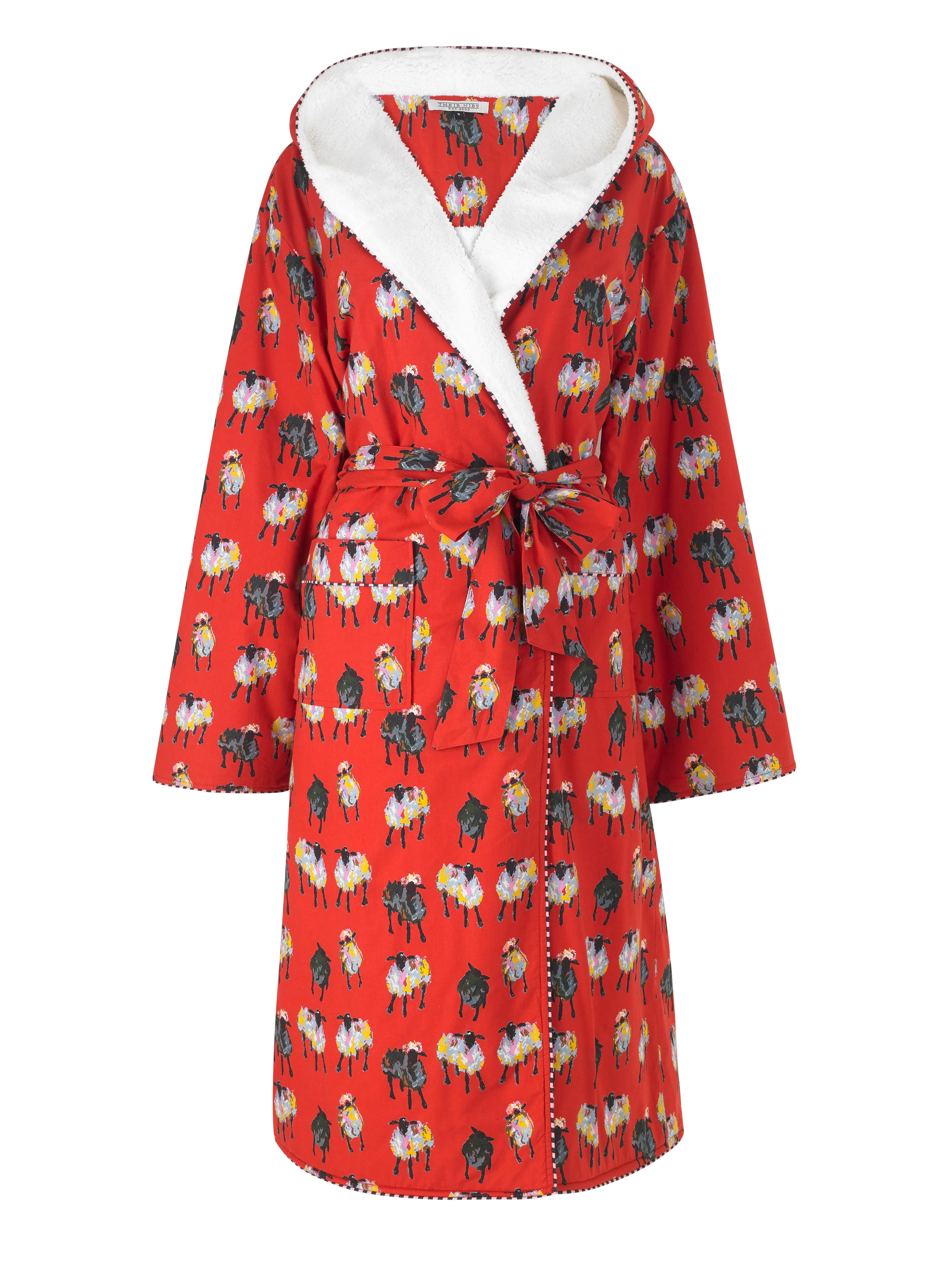 Womens Cosy Robe Red Sheep