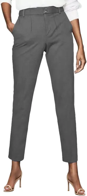 Womens Dress Pants High Stretch Straight Leg Black Pants for Work Business Casual with Pockets