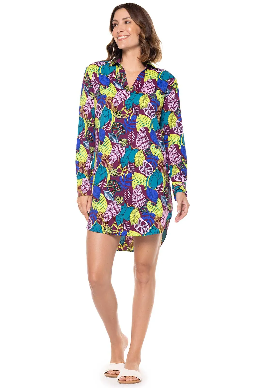 Women's Koesta Cover-Up  |  Rich Plum Electric Jungle