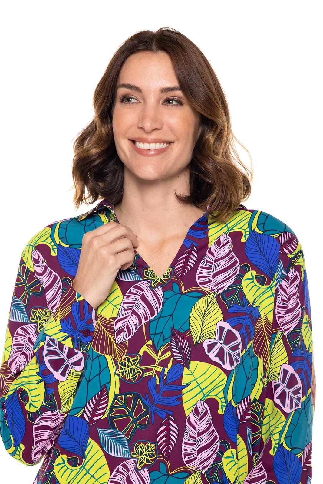 Women's Koesta Cover-Up  |  Rich Plum Electric Jungle