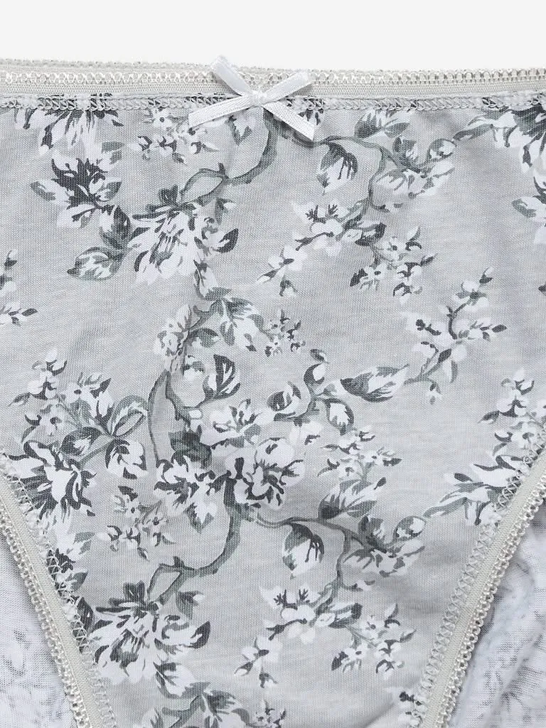 Wunderlove Grey Hi-Leg Briefs Pack Of Four