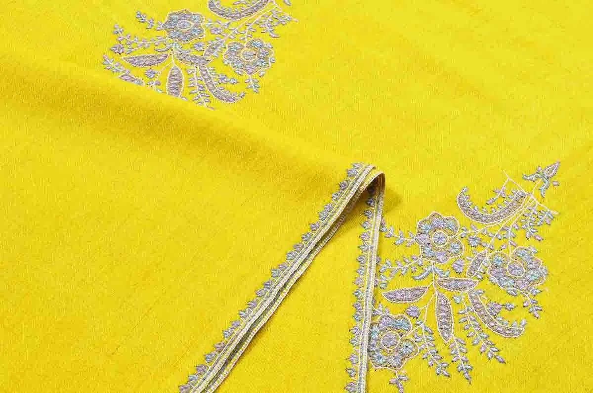 yellow booti shawl - 4812